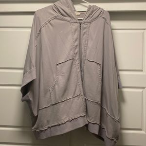 Oversized zip up top with hood